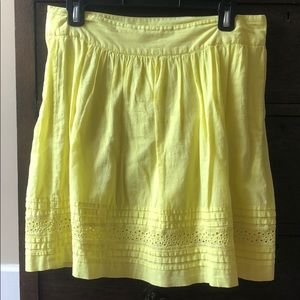 Loft Yellow eyelet skirt size 4